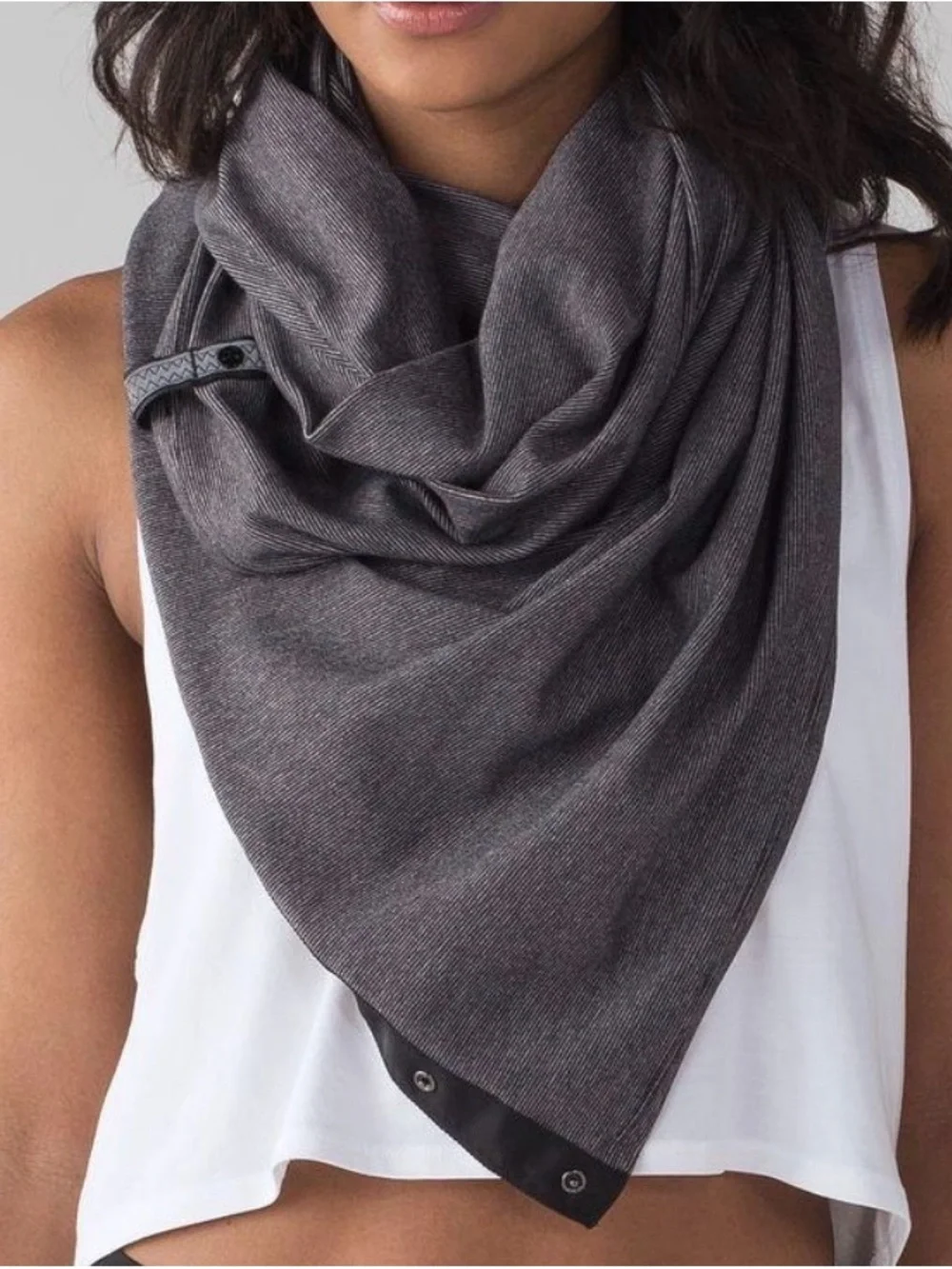 NWT Lululemon Vinyasa Scarf Rulu Heathered Gray Convertible Wrap OS